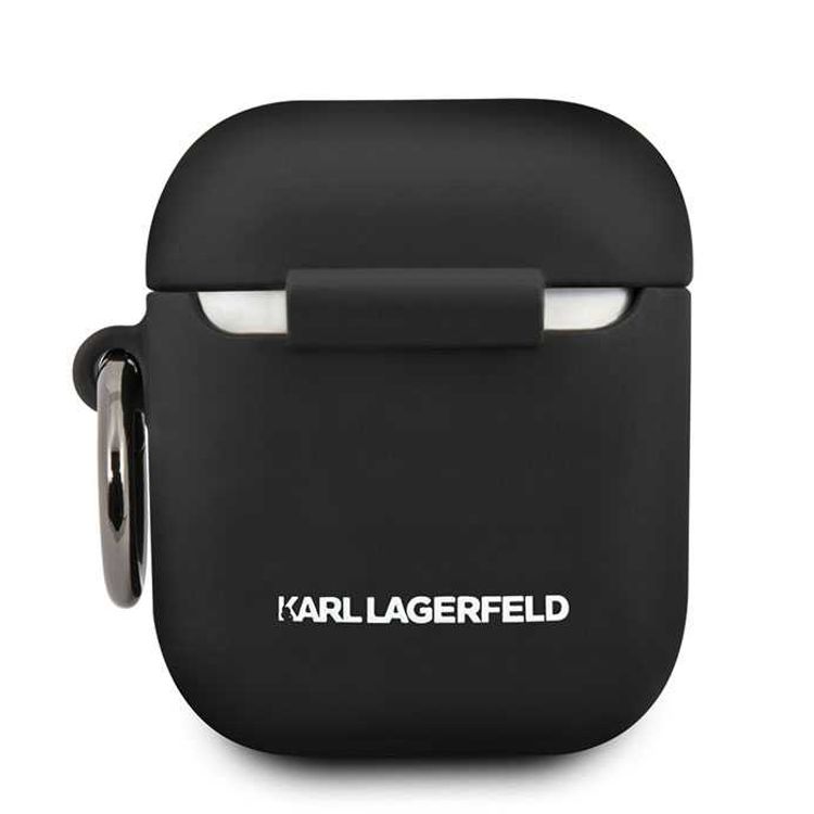 CG Mobile Karl Lagerfeld Silicone Case with Anti-Lost Ring Compatible for Airpods 1/2, Scratch Resistant, Shock Absorption, Drop Protection, Dustproof Protective