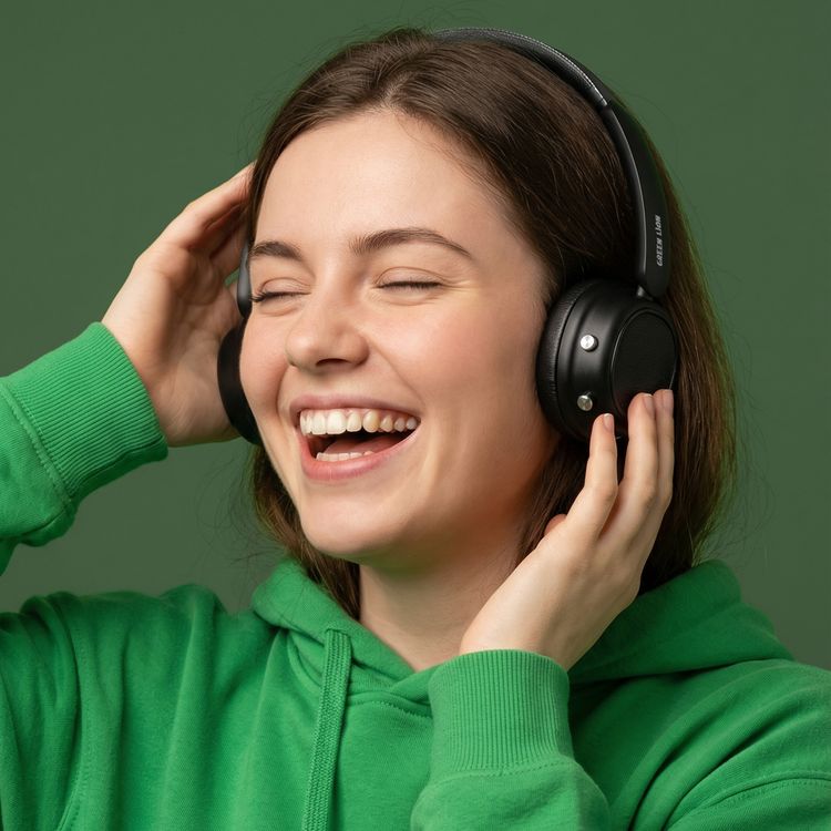 Green Lion Urban Wireless Headphone with 47 Hours Play Time, 40mm Dynamic Drivers, Multi-Function Joystick Control, Crystal-Clear Audio, Adjustable Fit Headband, All-Day Comfort Fit, Type-C Charging, ANC Hybrid Active Noise Cancelling, High-Fidelity Audio, Clear Voice Calling - Black