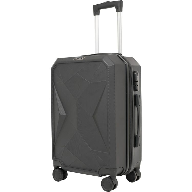 Levelo ABS Set of 3 Travel Luggage with Combination Lock, Hypoallergenic Interior Comfort, Impact-Resistant Corners, Integrated Weighing Scale, Iron Trolley, 20", 24" & 28" Luggage Sizes - Black