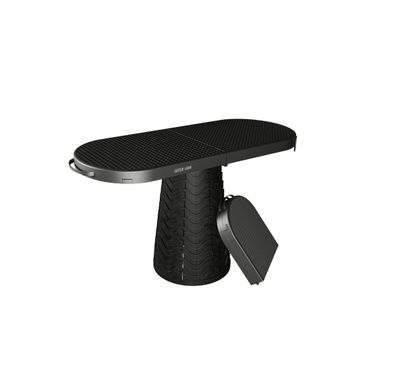 Green Lion 2-in-1 Foldable Table and Stool with Anti-Slip Base, Telescopic Height Adjustment, Telescopic Height Adjustment, Reinforced Material,180kg Stool Load Capacity, Carry Handle - Black  