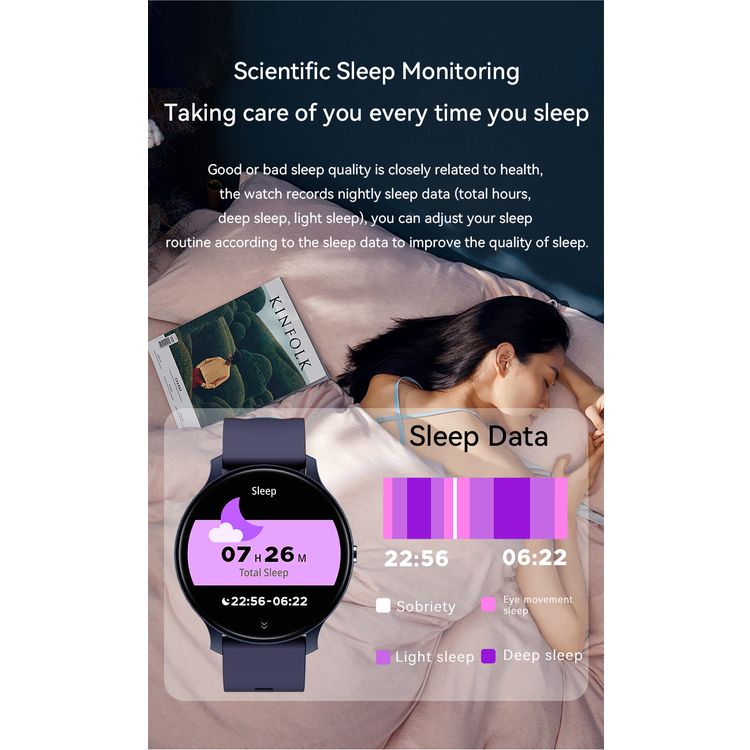 Green Lion GT-FIT Smart Watch, Activity Tracking, Sleep Monitoring, Rotating Button, 5 to 7 Days Battery Life, Multiple Sport Modes, Water Proof, 35 Days Standby Time, Call / Social Notifications - Blue