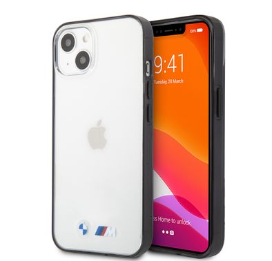 CG MOBILE BMW M Collection PC Transparent Hard Case with Matt Black Edges Compatible for iPhone 13 (6.1") Easy Access to All Ports, Anti-Scratch - Transparent