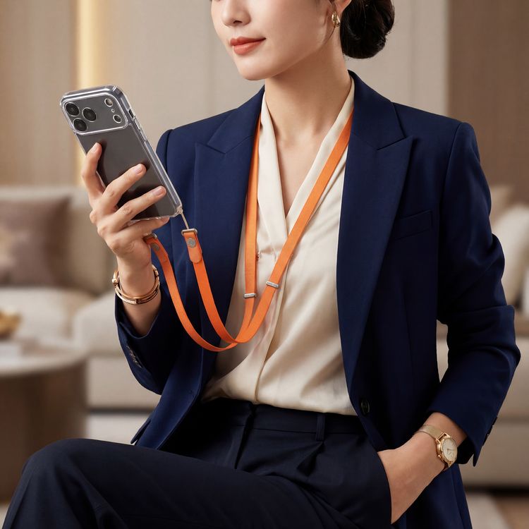 Green Lion Flexi Strap Crossbody Phone Lanyard with Magnetic Nylon Center Straps, Tangle-Free Strap, Hands-Free Convenience, Universal Phone Lanyard, Durable Nylon, Adjustable Length, Versatile Use, Quick-Adjust Slider - Orange