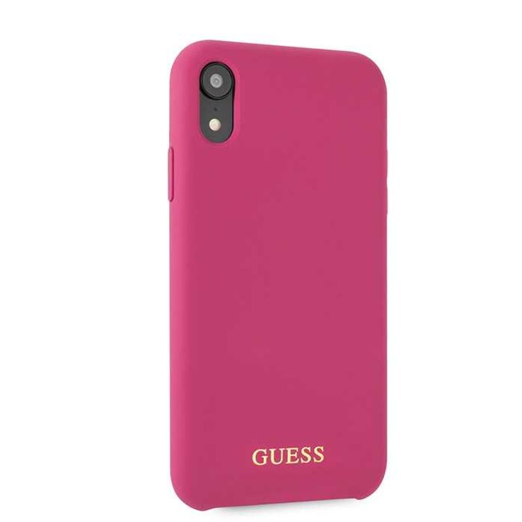 CG MOBILE Guess Silicone Phone Case Compatible for Apple iPhone Xr (6.1") Anti-Scratch Mobile Case Officially Licensed - Pink