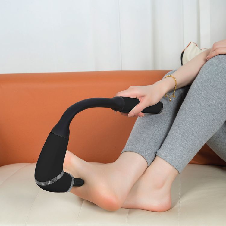 Porodo Lifestyle 4-Head Deep Massage with Intelligent LCD Display, U-Shaped Handle, 3-Therapeutic Modes, ABS Material, 2000mAh Battery Capacity, Type-C Charging Interface, Ultra-Quiet Operation, Portable & Ergonomic Design - Black