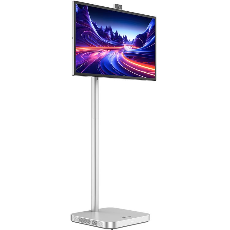 Powerology 32" Google 4K Screen with 4K Camera, 8GB RAM, 128GB Memory, 9800mAh Battery, 16.7M Colors, Android 13, 4 Hours Working Time, Dual 10W Speakers, 2.5 Hours Charging Time - Silver