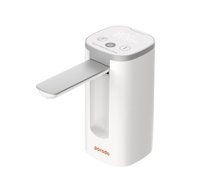 Porodo Lifestyle Automatic Portable Digital Water Dispenser with Universal Bottle Compatibility - White