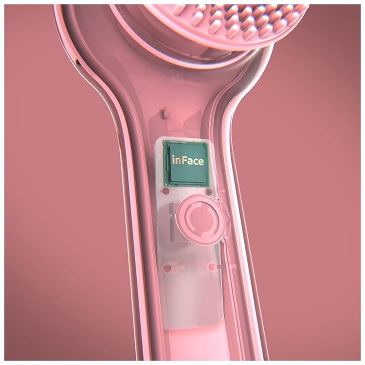 inFace SPA Massager with Dual Rotating Head, 4.5W Power, 1-2 Hours Working Time, 10000 Vibration Frequency, IPX7 Water Resistance Rating - Pink