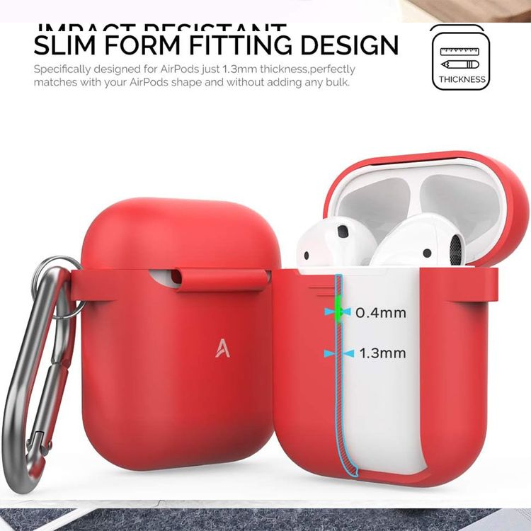 AhaStyle Silicone Case Cover Compatible with Apple AirPods 1/2 - Front LED Visible Wireless Charging - Dustproof - Shock Absorption - Impact Drop Protection Cover