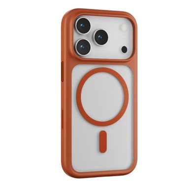 Levelo Solo Matte MagSafe Case for iPhone 17 Pro Max, 9H Tempered Glass, 3H Anti-Scratch Coating, Raised Bezels for Camera & Screen, Clear Back with Matte TPU Bumper, Anti-Fingerprint, Dust-Free Design - Orange