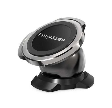 RAVPower Car Phone Holder, Magnetic Dashboard Mobile Mount, Dash Mount Kit, 360-degree swivel head Compatible with iPhone series,Samsung S10/S9/Not10 etc. (RP-SH003-BK) - Black