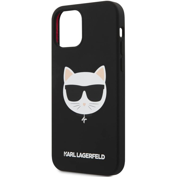 Karl Lagerfeld Silicone Hard Case Choupette Head for iPhone 12 / 12 Pro (6.1") - Black