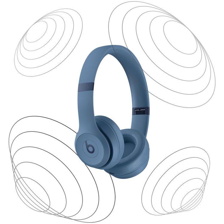 Beats Solo 4 Wireless On-Ear Headphones, Compact Design, Apple & Android Compatible, Up to 50 Hours of Battery Life, Clear Sound, Lossless Audio, Foldable Design - State Blue