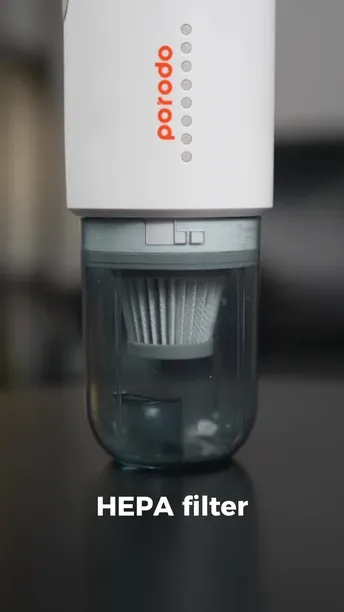 Buy Now Porodo Cordless HEPA Filter Stick Vacuum With 100W In UAE | Brushless Motor - White Color | (PD-LSPVC-WH)