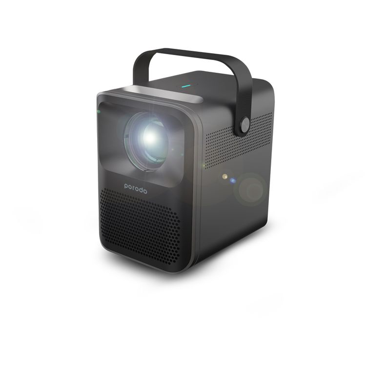 Porodo Full HD Portable Projector with 1920x1080 pixels Resolution, 3000 Lumens, 16:9, 4:3 Aspect Ratio, 45W Power, AC 100V-240V 50/60Hz, 3.5mm AUX, USB, HDMI Ports - Black