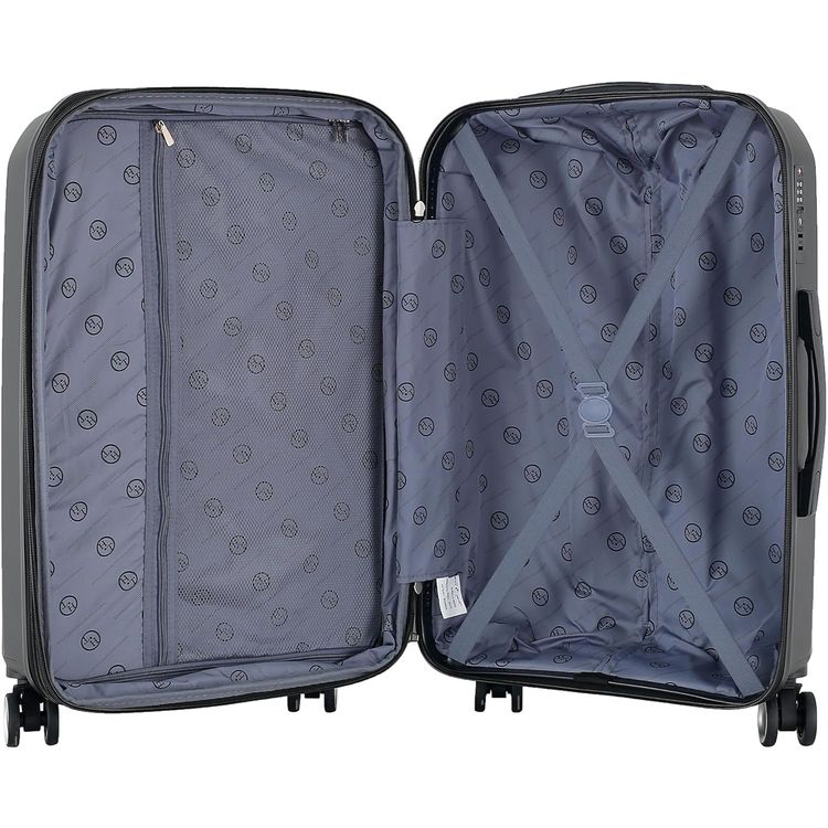 H.T Luggage Bag, Hard Case Polypropylene (PP) Material, Expandable, Telescopic Handle, Scratch Resistant, TSA Lock, Medium Case Size - Black