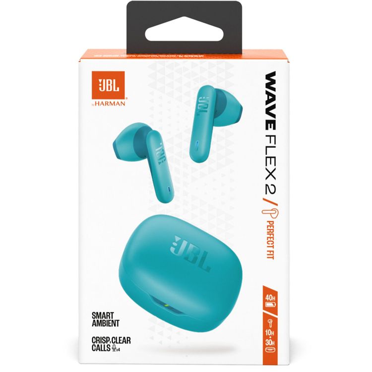 JBL Wave Flex 2 True Wireless Earbuds with Water and Dust Resistant, Multi-Point Connection, JBL Pure Bass Sound, JBL Headphones App - Blue