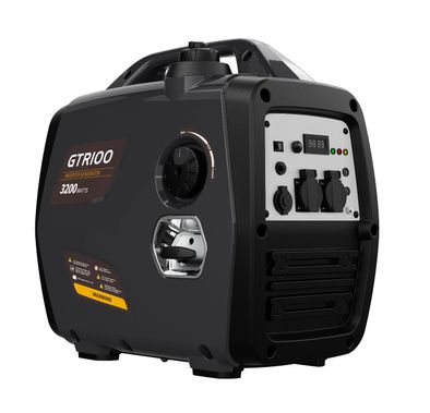 Green Lion GTR174 Gasoline Inverter Generator with 3500W Max Output Power, 8L Petrol Fuel Tank Capacity, 4.5 Hours Running Time, 4-Stroke Engine, 600mL Oil Capacity, Low Noise - Black