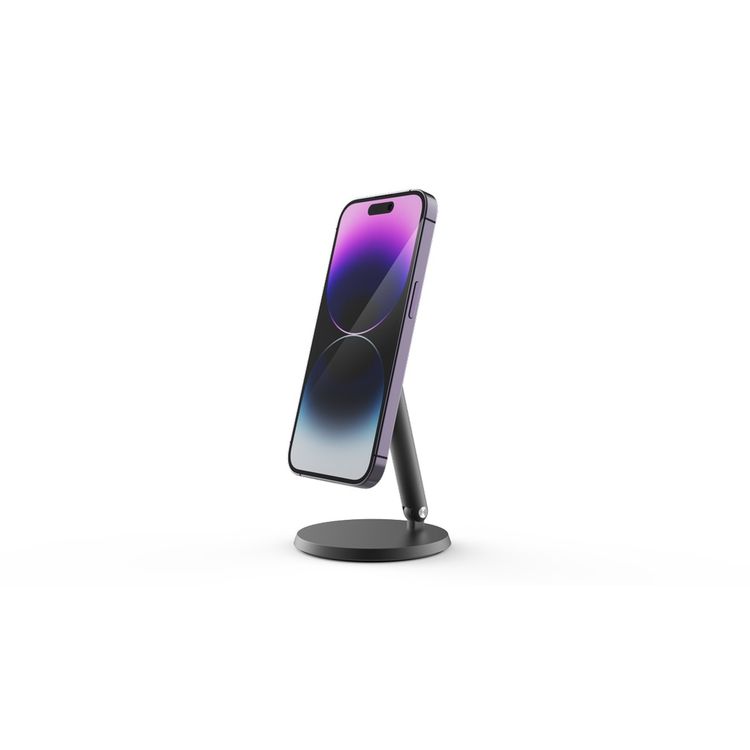 Powerology Rotatable Desktop Megasafe Phone Stand with 17*N5 Magnets, Dual Joint Design, 360° Head Rotation - Dark Gray