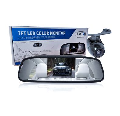 CLAYTON 4.3″ TFT LED Car Rearview Mirror Monitor, Car Rear Backup Parking Camera