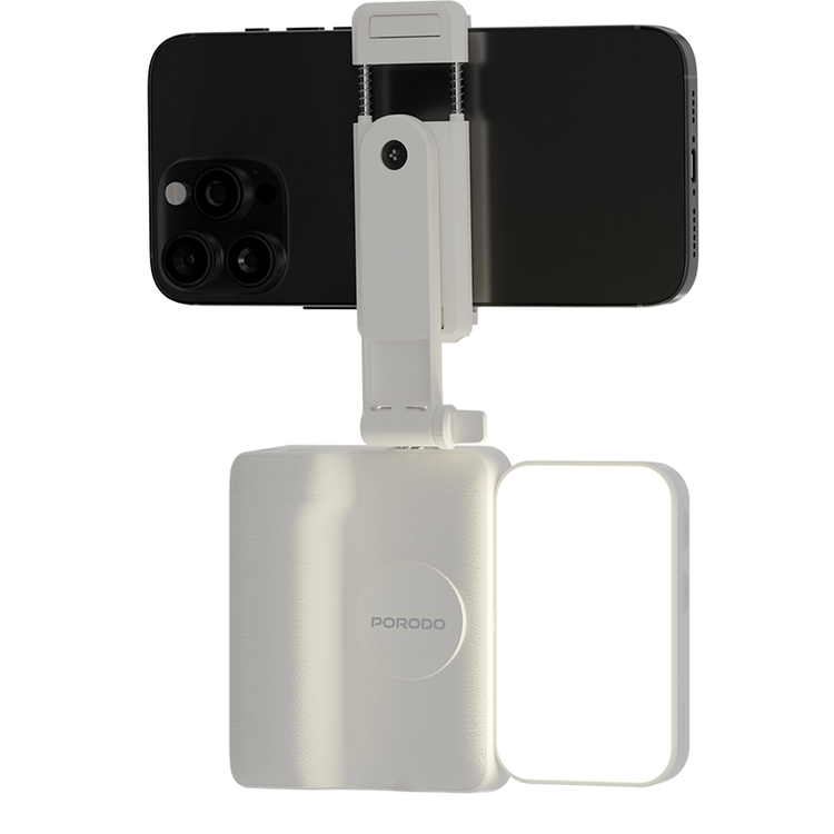 Porodo Lifestyle 3-in 1 Bluetooth Selfi Stick with Detachable Fill Light & Stand, 360° Rotation, Extendable Arm, 12 Hours Working Time - White