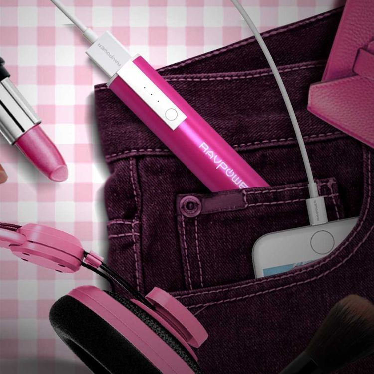 RAVPower 3350mAh Luster Portable Charger - Pink
