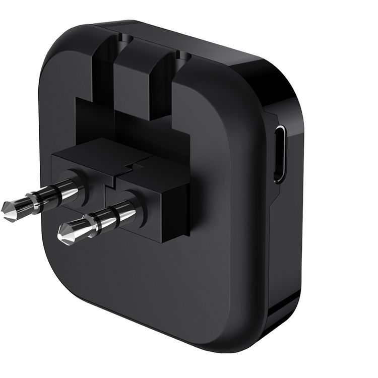 Porodo Wireless Bluetooth Audio Transmitter with Single & Dual Jacks, 8 Hours Working Time, 240mAh Battery Capacity, Dual Pairing, Bluetooth Version 5.0, Low Latency , 7m Bluetooth Range - Black