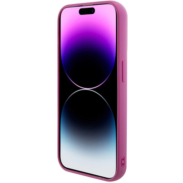 Guess Sequin Script Case with Guess Metal Logo - Fuchsia - iPhone 15 Pro Max