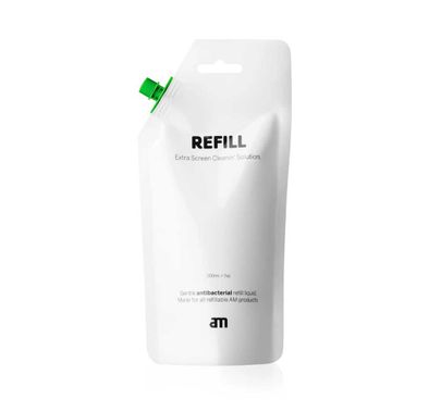 AM Refill Screen Cleaning Solution, Refill Liquid for All Refillable AM, Gentle & Eco-Friendly, Ideal for Phones, Tablets & Touch Screen, Removes All Microbes & Bacteria