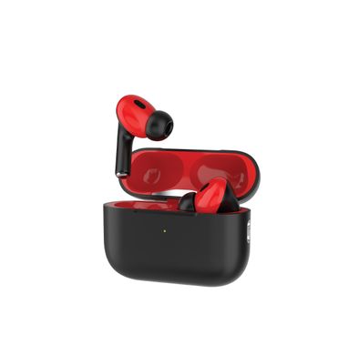 Green Lion 2nd Gen Earbuds Pro2 with ANC, Type-C Charging, Universal Compatibility, Wireless Charging, Built-in Microphone,  Silicone Ear Tips & Lanyard Included, 13mm High Excursion Driver, 4 Hours Playtime, Pure Bass Sound - Black / Red