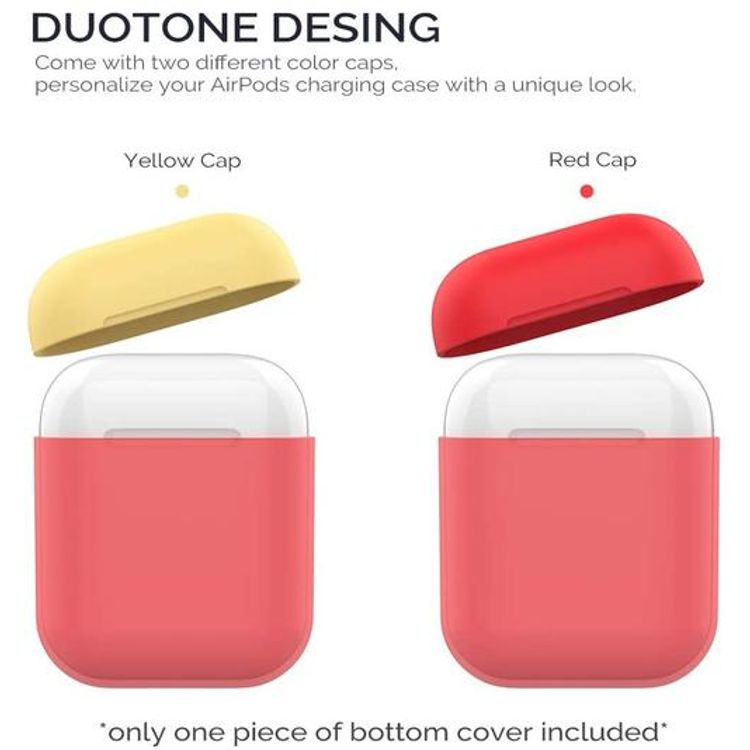 AhaStyle Keychain Version Two Toned Silicone Case with Anti-Lost Ring Compatible for AirPods 1/2 Generation, Scratch Resistant, Drop Resistant