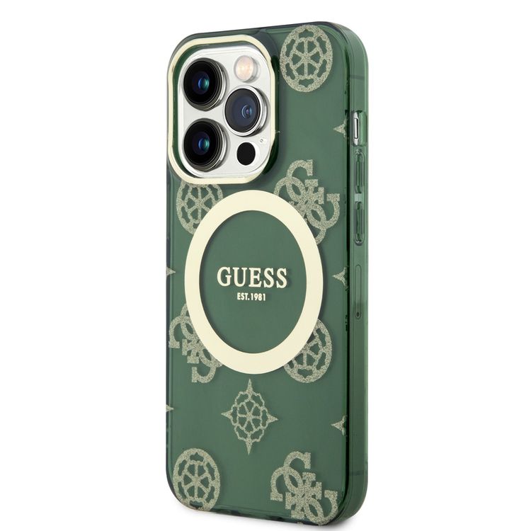 حافظة Guess Magsafe IML - ذهبي كاكي - لأيفون 15 برو