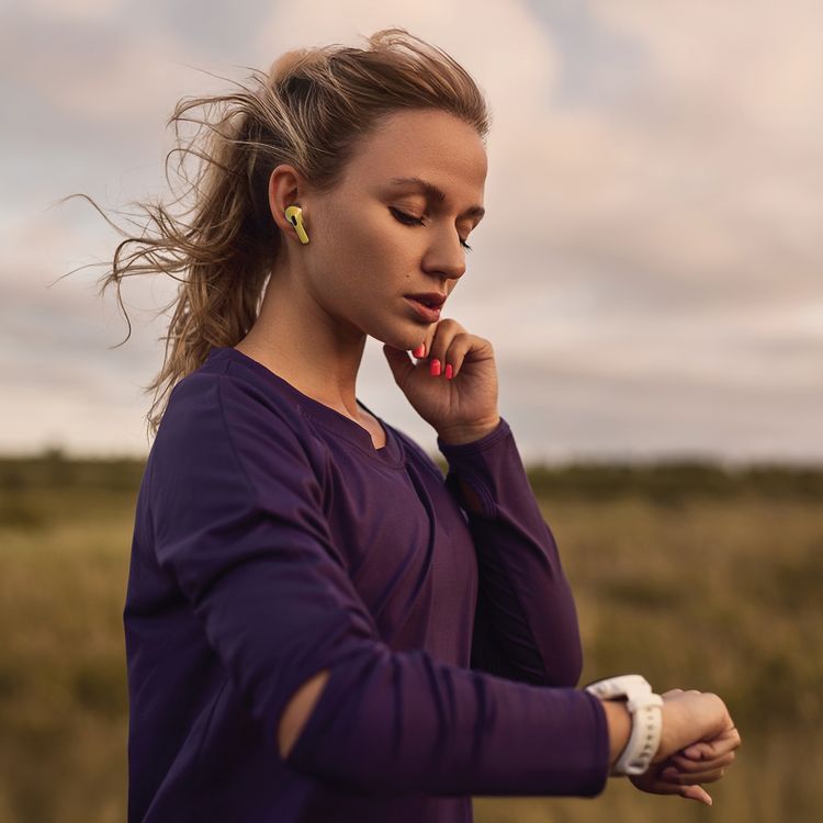 Green Lion 2nd Gen Earbuds Pro2 with ANC, Type-C Charging, Universal Compatibility, Wireless Charging, Built-in Microphone,  Silicone Ear Tips & Lanyard Included, 13mm High Excursion Driver, 4 Hours Playtime, Pure Bass Sound - Black / Yellow