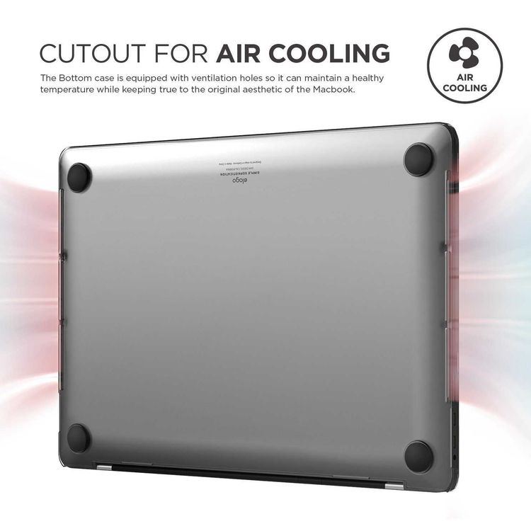 Elago Ultra Slim Hard Case Compatible w/ New Macbook Pro 13", Clear Case, Ultra Slim Case(1mm), Shockproof, Scratch Resistant, Cutout for Air Cooling, Bottom Case w/ Non-Slip Pads