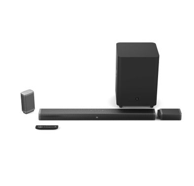 JBL Bar 5.1 Channel 4K Ultra HD Soundbar with True Wireless Surround Speakers with Detachable Battery, 510W Power Delivery, 10-hours Playtime - Black