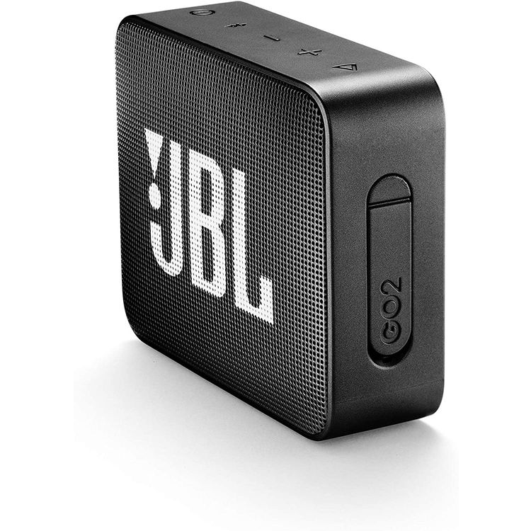 JBL GO 2 Portable Wireless Bluetooth Speaker, 5-hours Playtime, IP67 Waterproof Feature, Speaker Built-in Noise-Cancelling Speakerphone - Black
