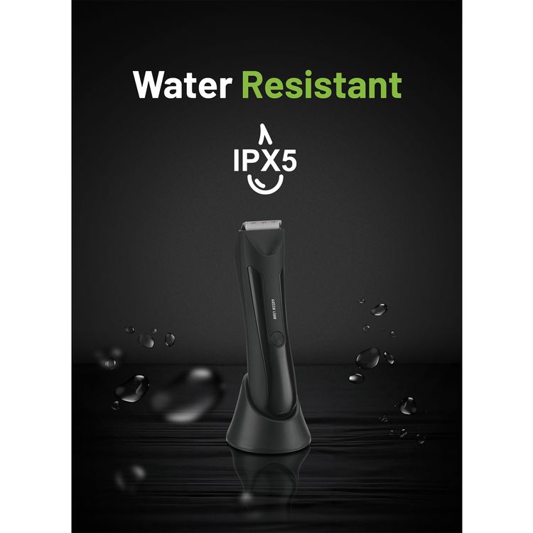 Green Lion Sensitive Area Trimmer with 90-Minutes Working Time, LED Display, 600mAh Battery Capacity, Water-Resistant, Ceramic Blades, 2 Hours Charging Time - Black 