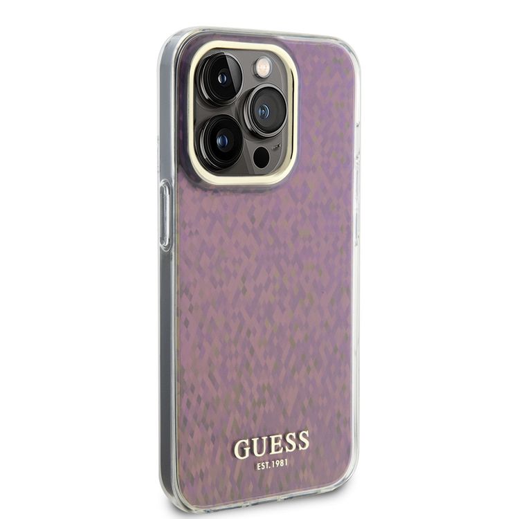Guess IML Case with Faceted Mirror Disco Pattern - Pink - iPhone 15 Pro