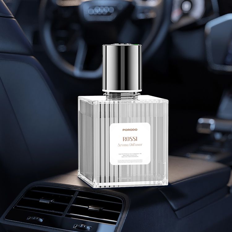 Porodo Rossi Aroma Diffuser with 500mL Tank Capacity, 5 Spray Modes, Fragrance Intensity Levels, Strong Fragrance Mode, USB-C Charging Interface, -10°C to -60°C Operating Temperature, 1.5 W Rated Power, Continuous Mode, Light Fragrance Mode - White 