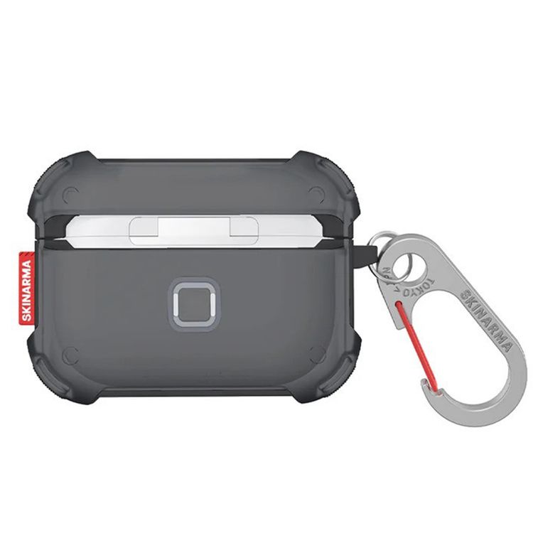 Skinarma Airpods Pro 2 Case Mecha with Layered Hybrid Shell Construction, Secure Magnetic Closure, Precise Openings for Speakers and Charging Port - Smoke