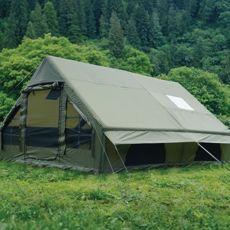 Green Lion GT-8X Inflatable Camping Tent with Carry Bag, 6-8 People Capacity, 2-3 Minutes Inflation Time, Wind & Tear Resistant, Dual-Door, 420D Oxford Material, UV Protection - Green