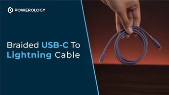 Powerology Braided USB-C To Lightning Charging Cable in UAE | 60W Power Delivery - Black color | (P23BRCL12BK)