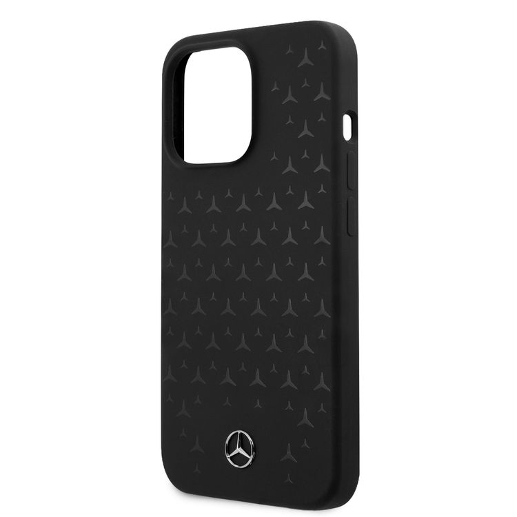 CG MOBILE Mercedes Benz Liquid Silicone Case With Stars Pattern Compatible for iPhone 13 Pro (6.1") Anti-Scratch, Easy Access to All Ports, Drop Protection