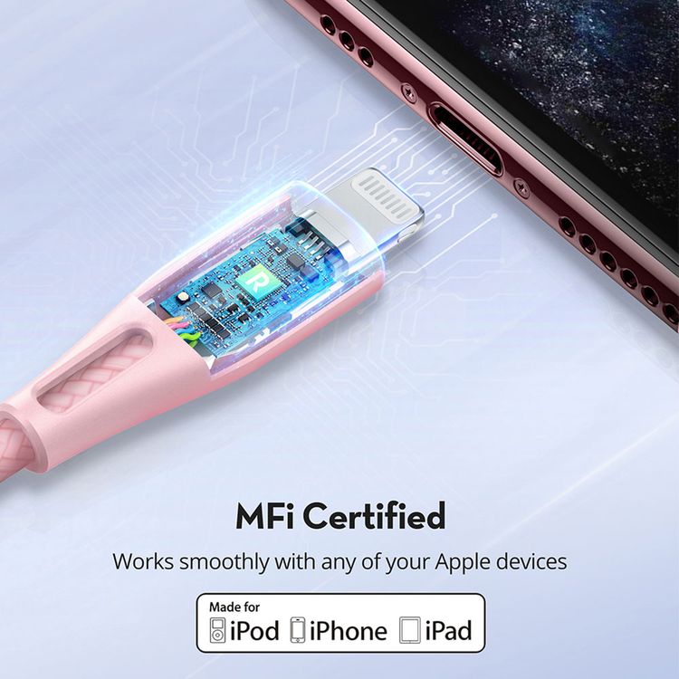 iPhone Cable To Type-C RAVPower RP-CB1004PNK Lightning Cable to Type-C - Pink