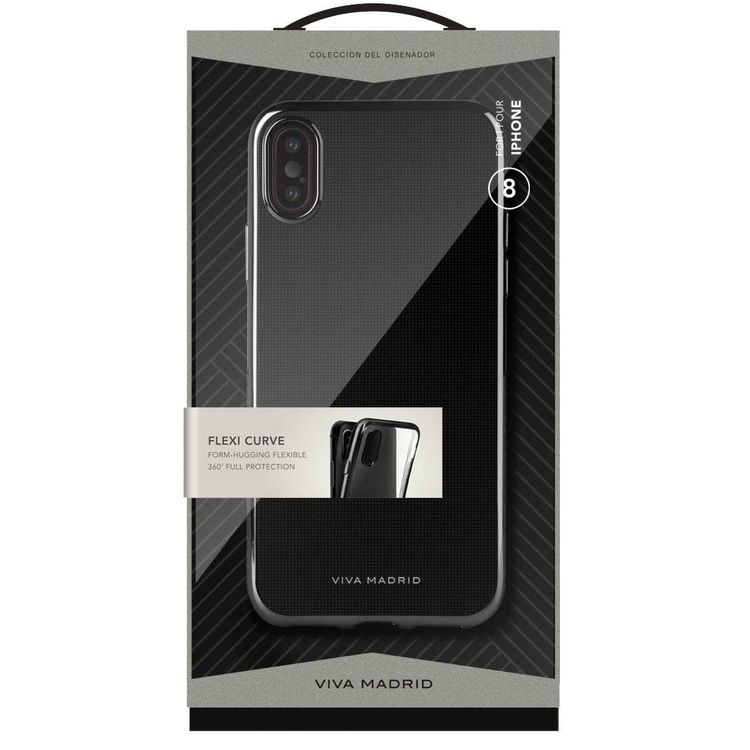 Viva Madrid Metalico Flex Sleek Back Case Compatible for iPhone X - Scratch Resistance - Easy Access to All Ports - Drop-shock Protection Lightweight Back Cover - Jet Black