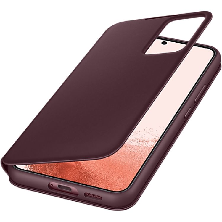 Samsung ZS906CEEGWW S22+ Smart Clear View Cover Samsung Galaxy S22 Plus, Easy phone control, notification, Lightweight Stylish Design - Burgundy