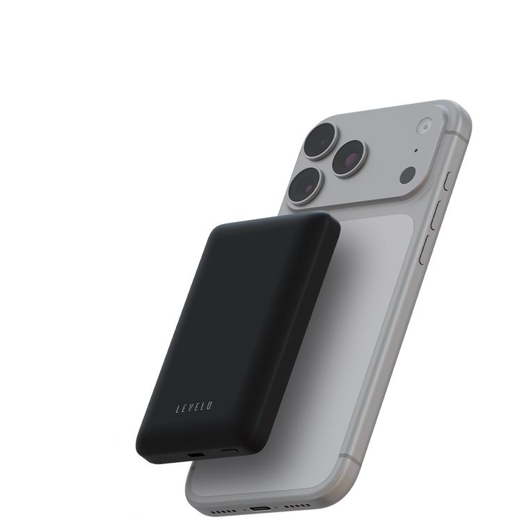 Levelo Vence 10000mAh Power Bank with Qi2.2 Technology, 25W Wireless Charging, Type-C Input & Output Port, Ultra-Strong Magnets, Pocket-Friendly, Travel-Ready, Type-C to Type-C Cable Included, Fast Charging, Ultra-Compact Design, Consistent Power - Black