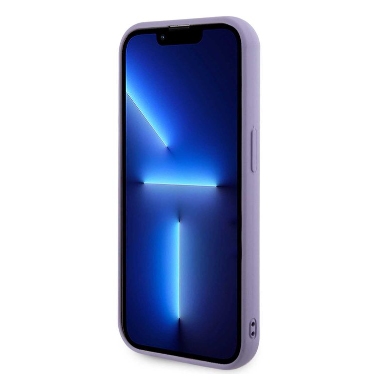 Guess Sequin Script Case with Guess Metal Logo - Purple - iPhone 15 Pro Max