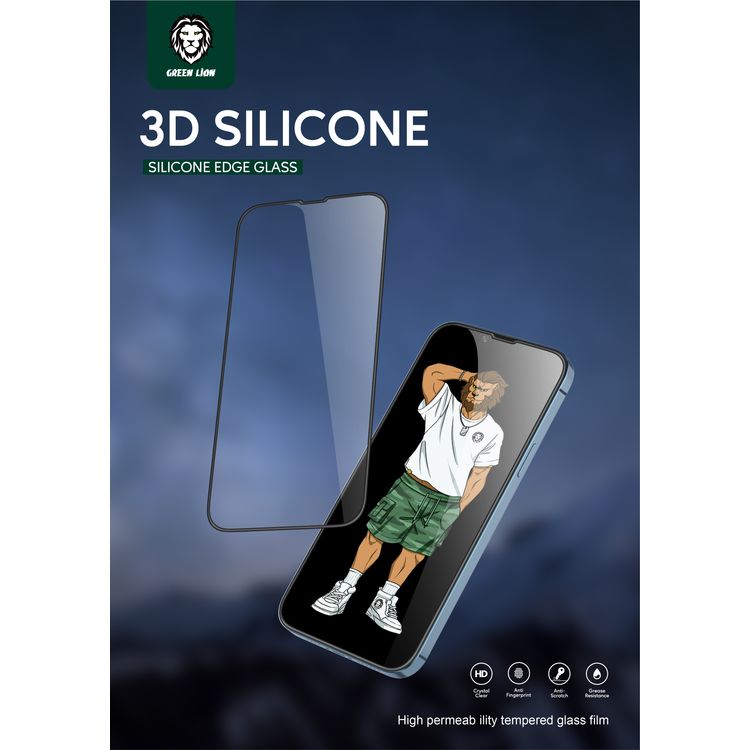 Green Lion 3D Silicone HD Glass Screen Protector For iPhone 13 / 13 Pro 6.1 inch - Clear