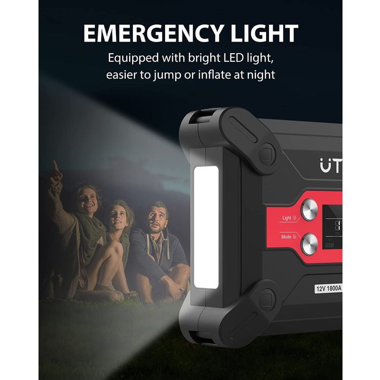 UTRAI Jstar 6, 24000mAh 1800A Jump Starter With Air Compressor, 12V Jump Start Output, Max 120 PSI Air Compressor